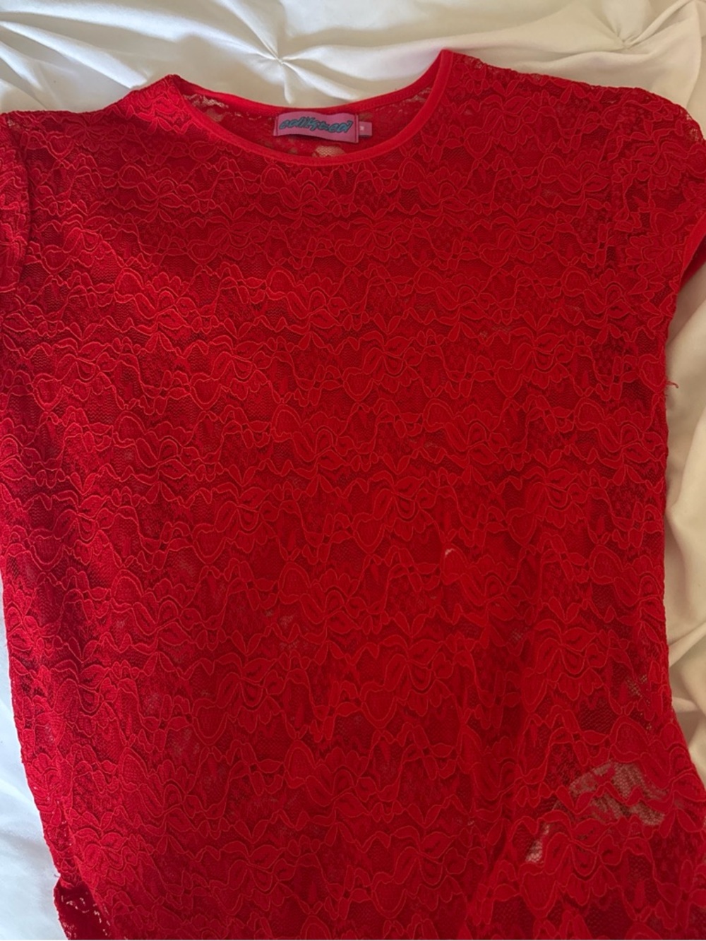 Edikted Red Lace Top